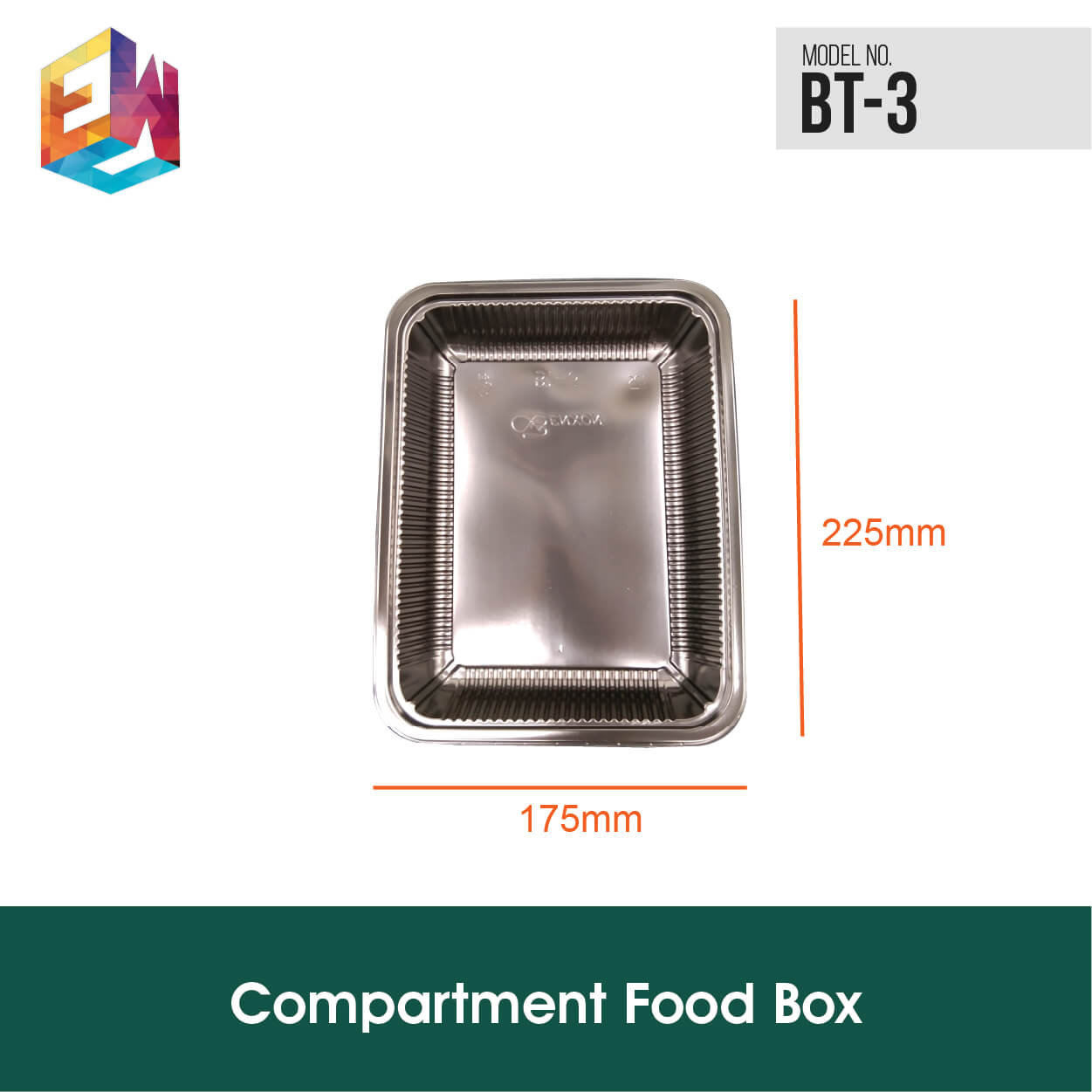 Bento Food Box - 1 Compartment Tray Only